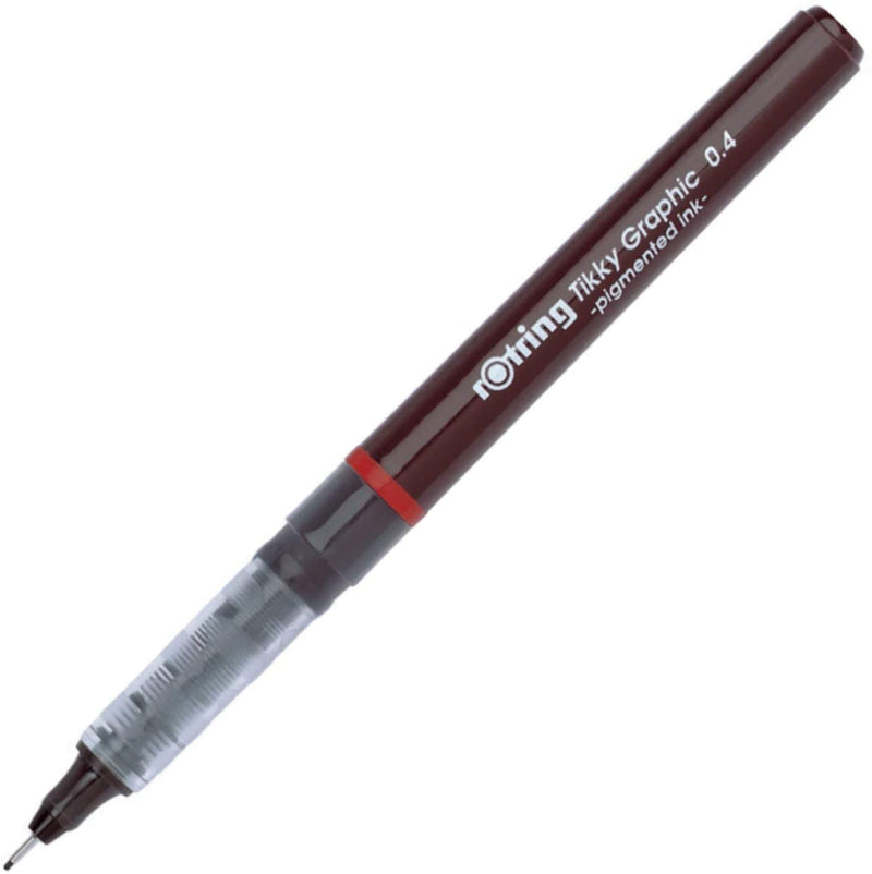 rOtring 0.40 mm Tikky Graphic Fibre Tip Pen - Black (Pack of 12)