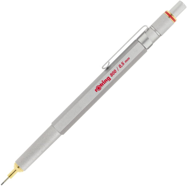 rOtring 800 Retractable Mechanical Pencil, 0.5 mm, Silver Barrel