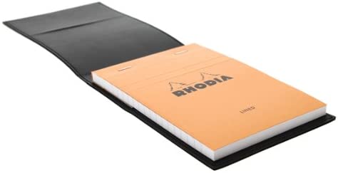 Rhodia ePURE BLACK pad cover & pencil holder +pad N°13 lined - 218139C