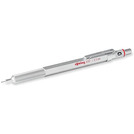 rOtring 1904445 600 Mechanical Pencil, 0.5 mm, Silver Barrel