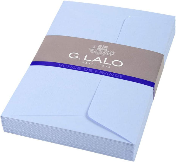 LALO, pack of 25 C6 114x162 adhesive envelopes, 100g, blue laid