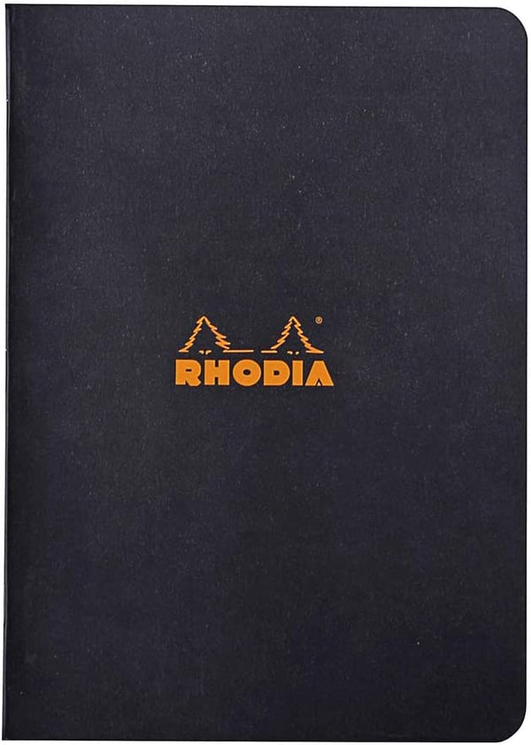 Rhodia Classic BLACK stapled notebook 14,8x21cm lined 48 not detachable sh. 80g - 119189C