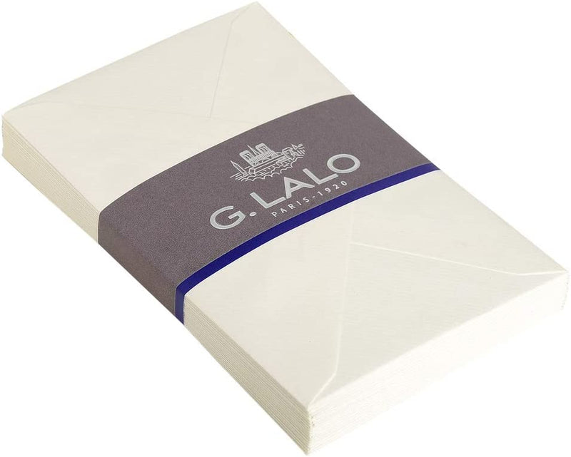 LALO, pack of 25 C6 114x162 gummed envelopes, 100g, white laid