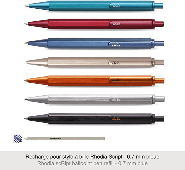 Rhodia scRipt ballpoint refill 0,7 mm BLUE INK - 9282C