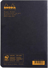 Rhodia Classic BLACK stapled notebook 14,8x21cm lined 48 not detachable sh. 80g - 119189C