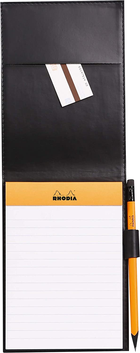 Rhodia ePURE BLACK pad cover & pencil holder +pad N°13 lined - 218139C