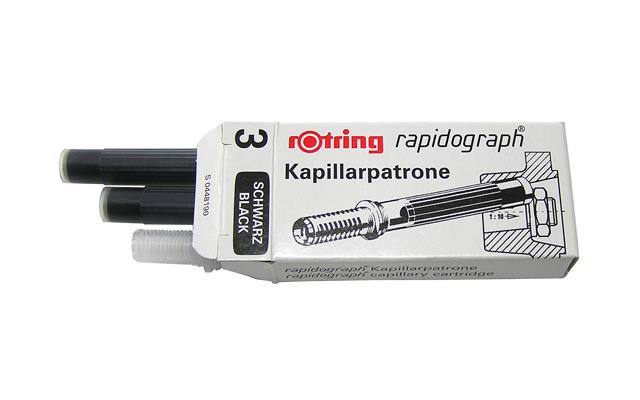 rOtring Rapidograph Ink Capillary Cartridges, Black
