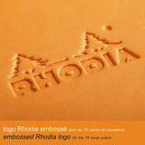 *Rhodiarama hardcover ntbk ORANGE 9x14cm 96sh. plain ivory 90g paper +elastic - 118635C