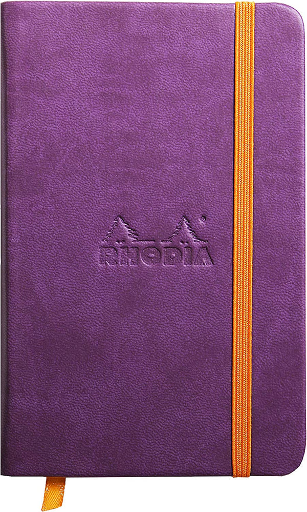 Rhodiarama hardcover ntbk PURPLE 9x14cm 96sh. plain ivory 90g paper +elastic - 118630C