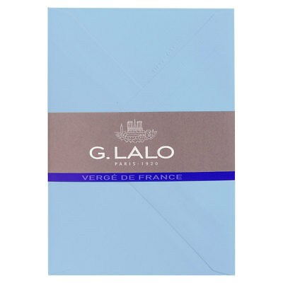 LALO, pack of 25 C6 114x162 gummed envelopes, 100g, blue laid